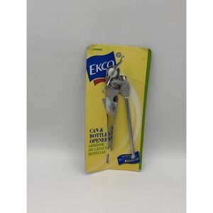 VTG EKCO Miracle Can Opener 885 Metal Handheld + Bottle Opener NEW